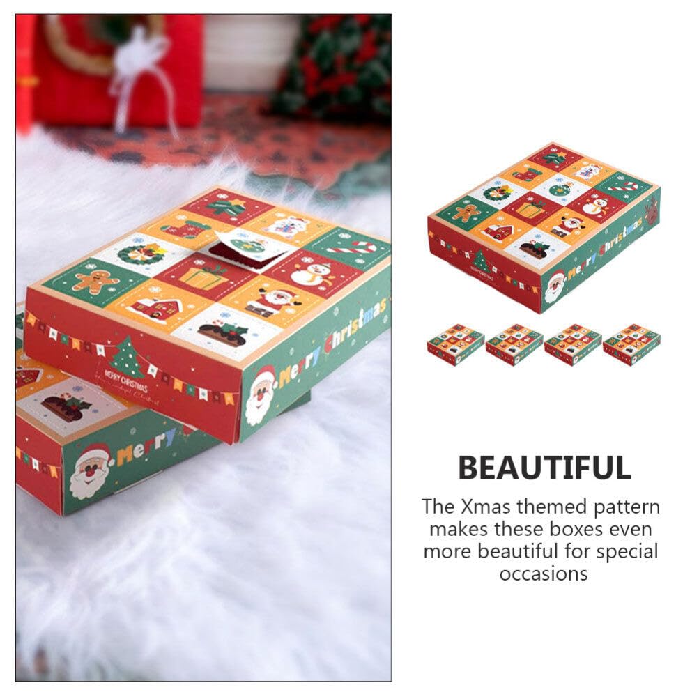 PRETYZOOM 5pcs Christmas Advent Calendar Box to Fill 12 Days Advent Countdown Boxes DIY Xmas Empty Advent Calendar for Christmas